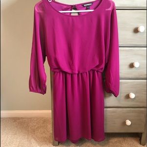 Express dress with sheer sleeves